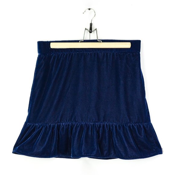 J. Crew - Blue Velvet Mini Skirt - Picture 1 of 1